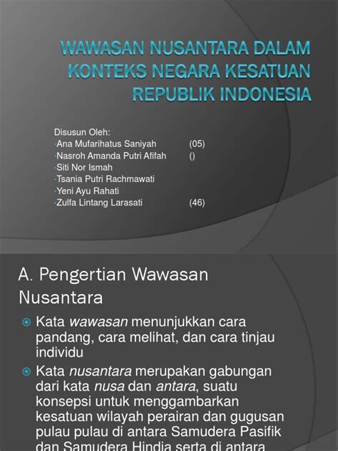 Tujuan Wawasan Nusantara dalam konteks negara kesatuan republik indonesia